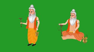 Brahman rusi green screen cartoon/Brahman green screen/green screen cartoon/cartoon character pose