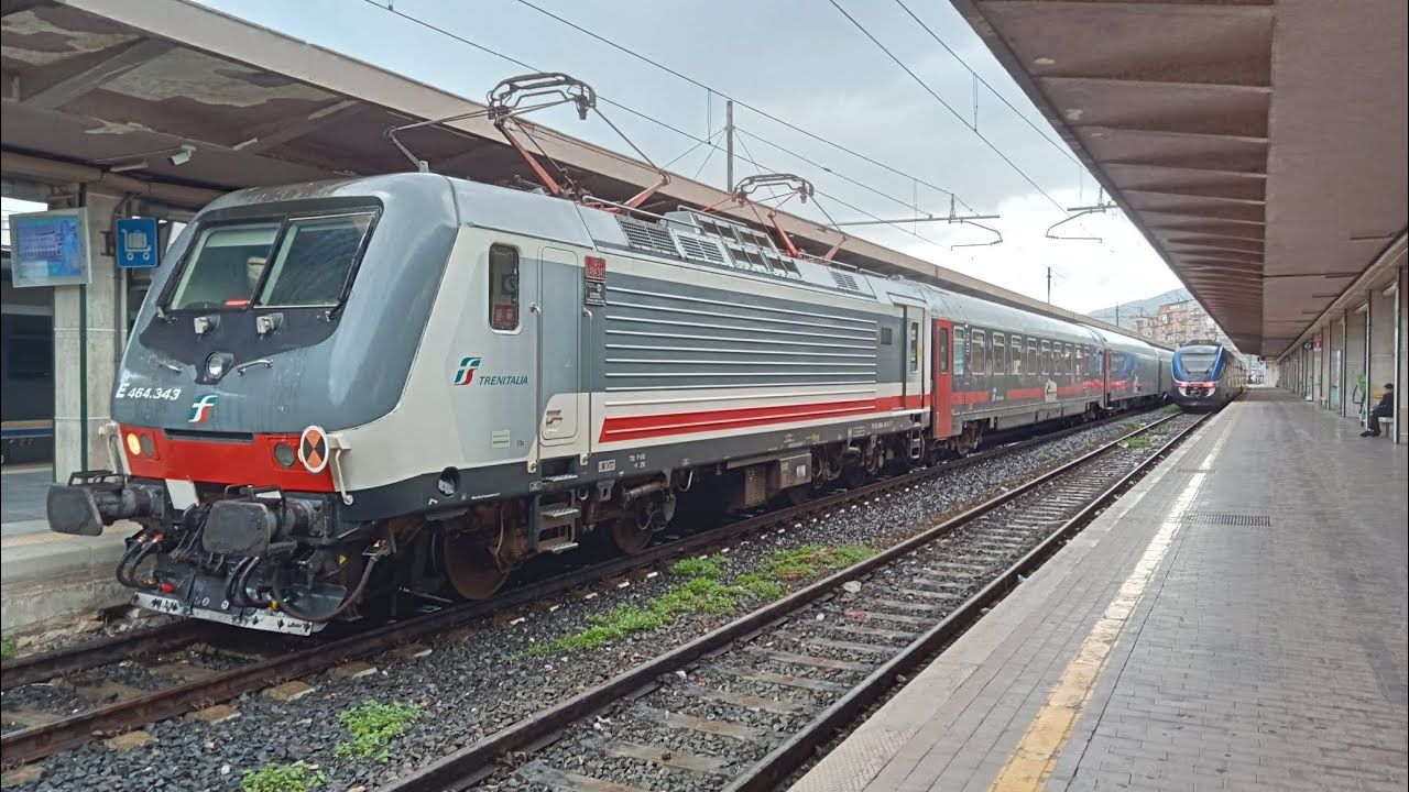 TRENI A PALERMO CENTRALE [ETR 104 Pop + Intercity Notte 1959 con E464 343 e DTS]