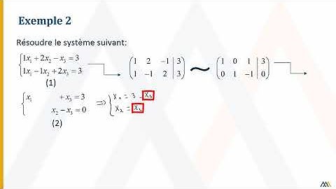 10 Méthode de Gauss Jordan   Infinité de solutions