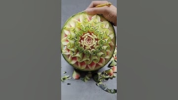 Nghệ thuật cắt tỉa dưa hấu #art #carving #fruit #vegetable