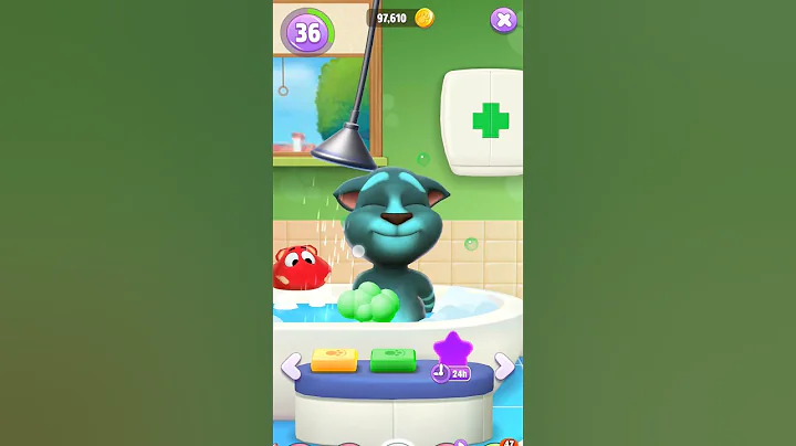 Video 10366811: cat talking bath, talking tom cat game, talking tom cat funny