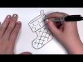 Learn How To Draw An Easy Christmas Stocking (Edited) -- iCanHazDraw!