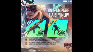 TODAY REDEEM CODE || 20/06/2021 || RAMPAGE PARTY || RAMPAGE NEW DAWN ||