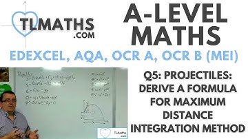 A-Level Maths: Q5-21 Projectiles: Derive a Formula for Maximum Distance Integration Method
