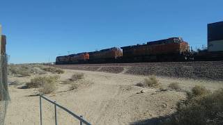 EB BNSF Port Stack Train At Lenwood CA! #bigbossrailfanner