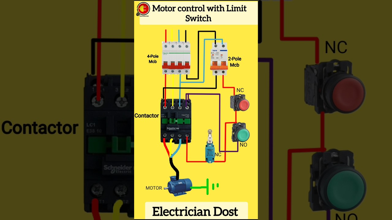 limit switch connection in Dol Starter 