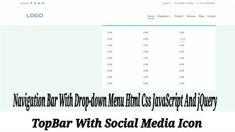 Navigation Bar With Drop-down Menu Html Css JavaScript And jQuery