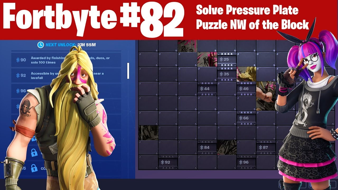 Fortnite Fortbyte #82 Accessible by Solving Pressure Plate Puzzle NW of the Block Challenge