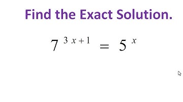 Find the Exact Solution to the Given Exponential Equation
