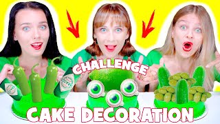 ASMR Cake Decorating Challenge Only Green Food | Best Food Challenges by LiLiBu