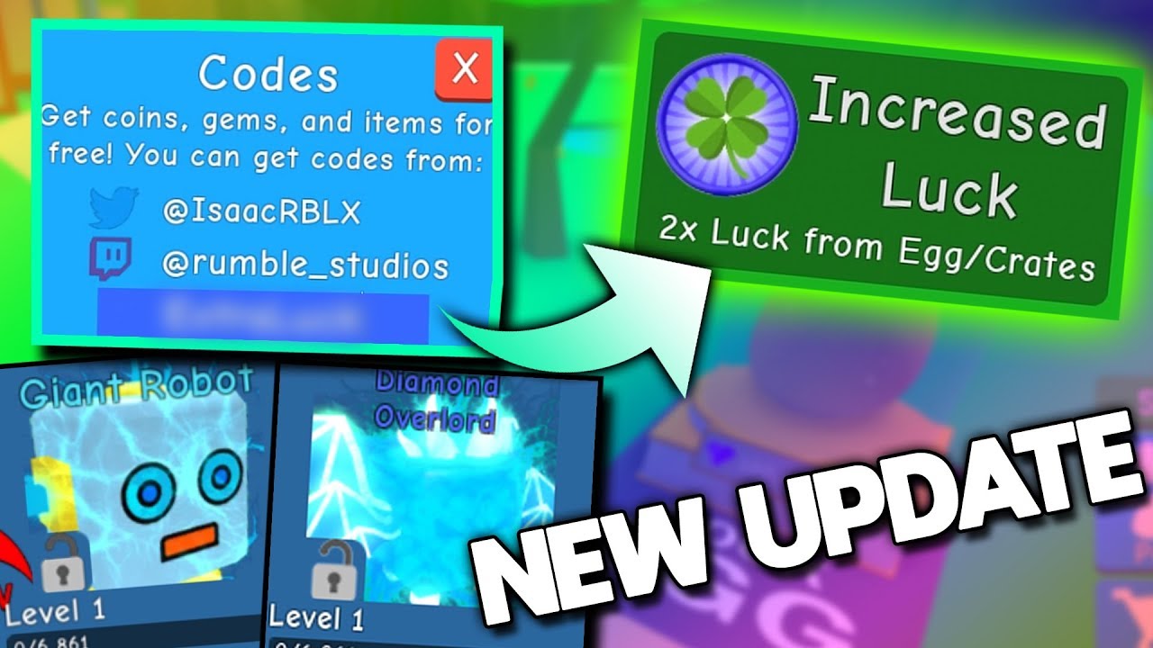 FREE X2 LUCK AND MORE SECRET PET CODE ROBLOX Bubble Gum Simulator Update 14 Review YouTube