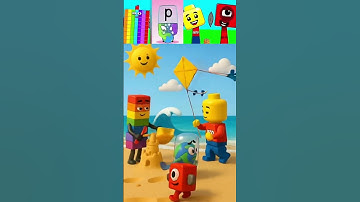 Sprunki-OC Blockie 72 X Alphabet P X Lego X Number Block 1 are playing at Beach joyfully #sprunki