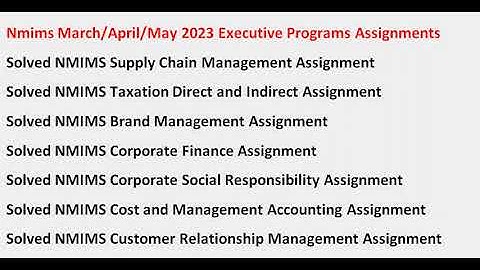 NMIMS MarchAprilMay 2023 solved assignments