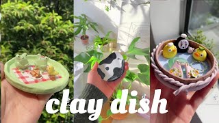 clay dishes (making and decorating) | tik tok compilation🌿🧫💫|pinkberry tok screenshot 5