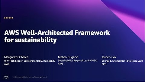 AWS Summit Brussels 2022 - AWS Well-Architected Framework for sustainability