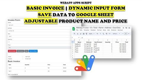 WebApp Apps Script - INVOICE | Dynamic Input | Adjustable Option | Save Data To GSheet (Member)