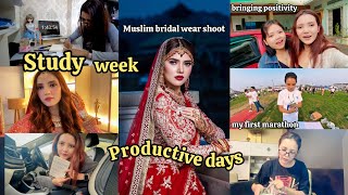 Full busy week 🔐 lots of studying 📚 1st time marathon joining || Shoot schedule 📚🕊️💃🏼