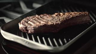 48-inch Dual-Fuel Pro Range - Finish Steak on Induction Griddle