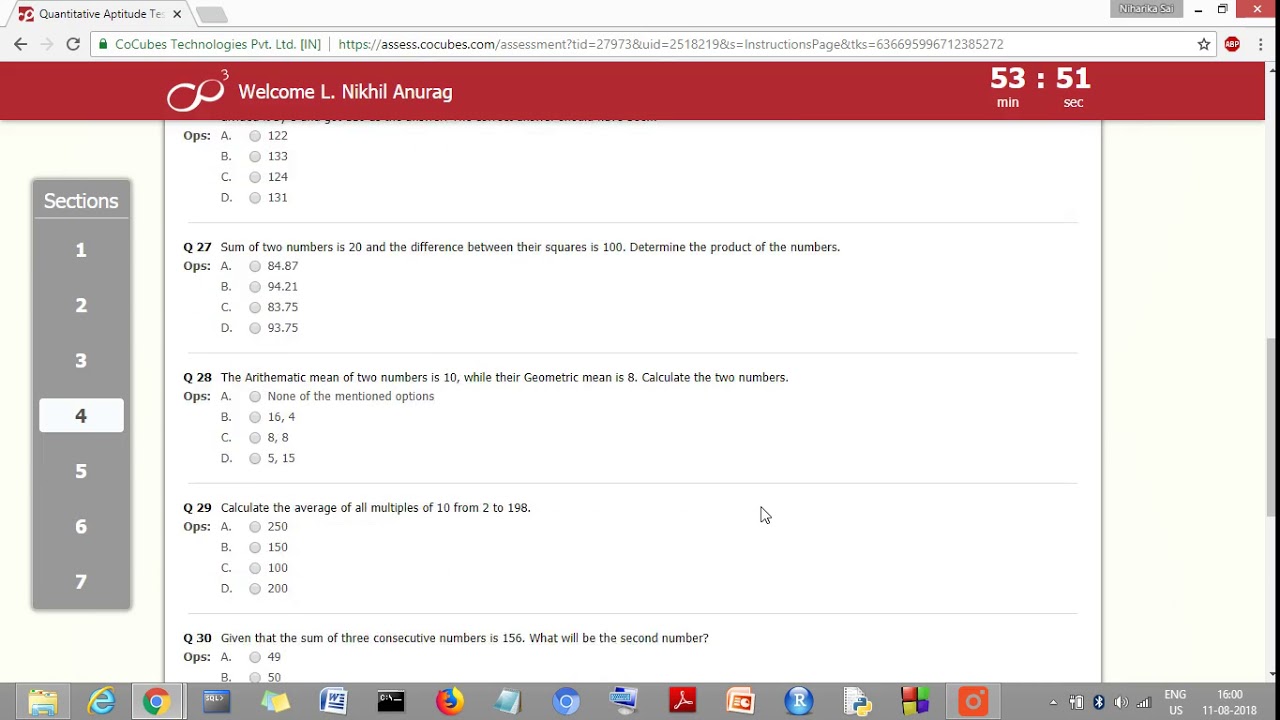 Cocubes Quantitative Aptitude Test YouTube