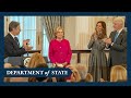 Secretary Blinken remarks at a portrait unveiling of the 67th Secretary of State Clinton