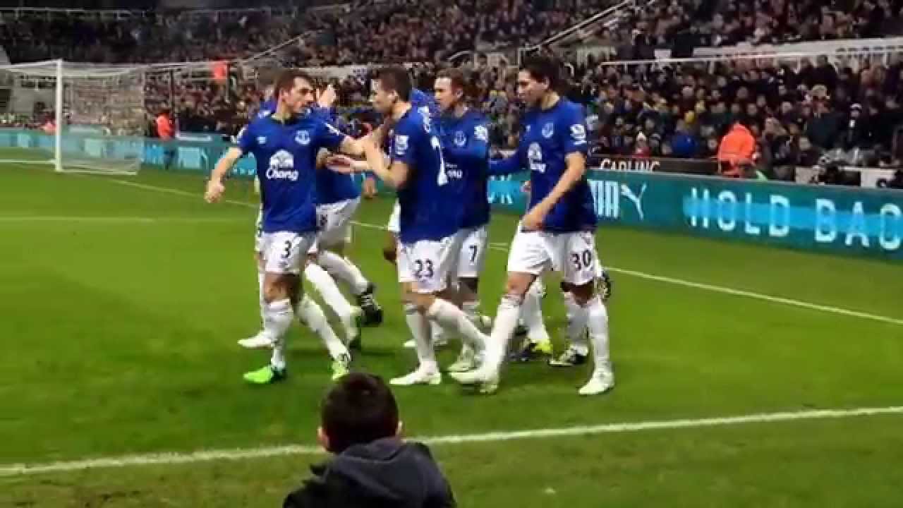 NUFC v Everton (28/12/2014) Everton goal celebrations ...