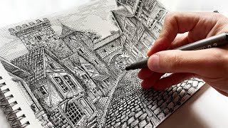 Mastering One-Point Perspective Medieval Street