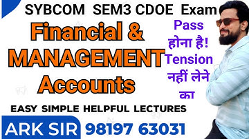 Sybcom sem3 |Financial & Management Accounting| Imp Question | Paper Pattern|Mumbai University exam