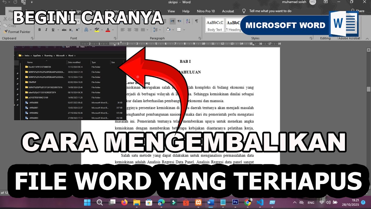 Cara Mengembalikan File Word yang Terhapus di Laptop - YouTube