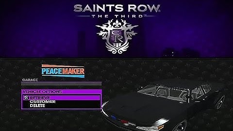 PS3 Saints Row The Third Vehicles Cheat Give Peacemaker