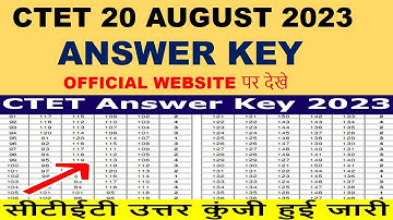 CTET 2023 ANSWER KEY ON OFFICIAL WEBSITE