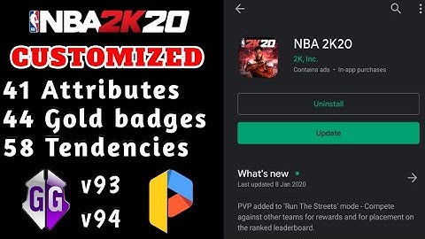 Customized Attributes, Tendencies and Badges in NBA 2K20 MOBILE v93 / V94
