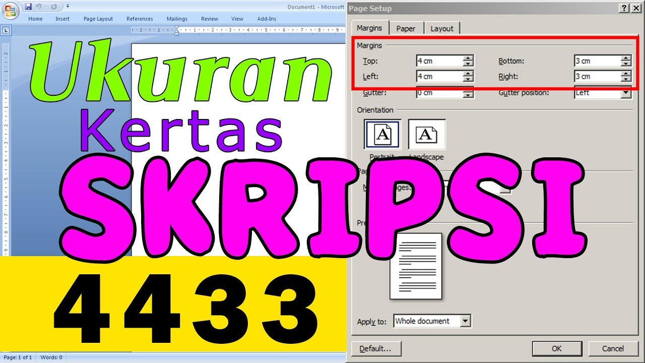 Cara Mengatur Ukuran Kertas Skripsi 4433 Left Top Right Bottom Youtube