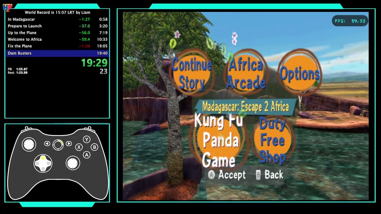 Madagascar 2 - Dam Busters Any% Wii Checkpoints Skip in 