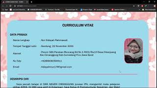 [Tugas] Web II - Website CV menggunakan HTML dan CSS
