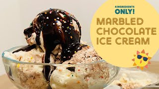 4 Ingredient Marbled Chocolate Ice Cream (Little Cooks, Big Flavors)