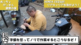 【CB250R】マッシブなリアキャリアを付けようとしたが、やらかし連発だった件