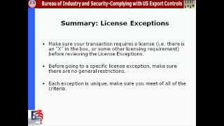 5. Compliance Webinar: License Exceptions