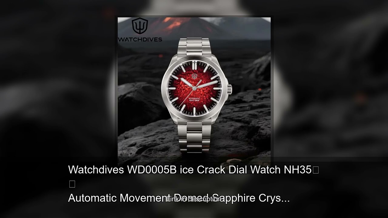 Watchdives WD0005B ice Crack Dial Watch NH35 Automatic Movement Domed Sapphire Crystal BGW9 Lum