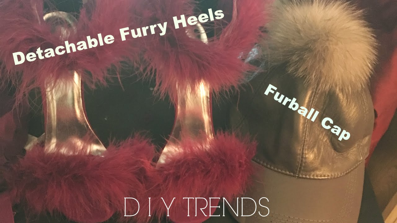 heels with fur ball