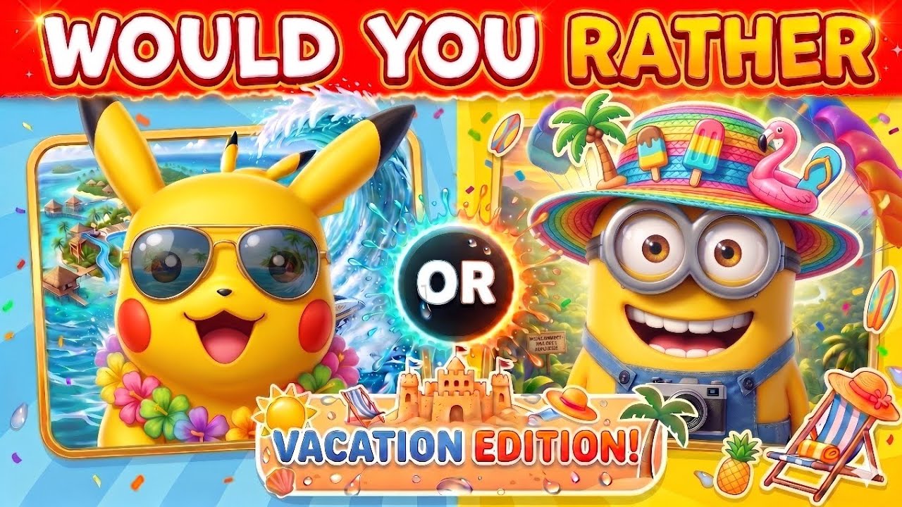 🌴 Brain Break ️ Would You Rather Summer Vacation☀️ Freeze Dance for ...