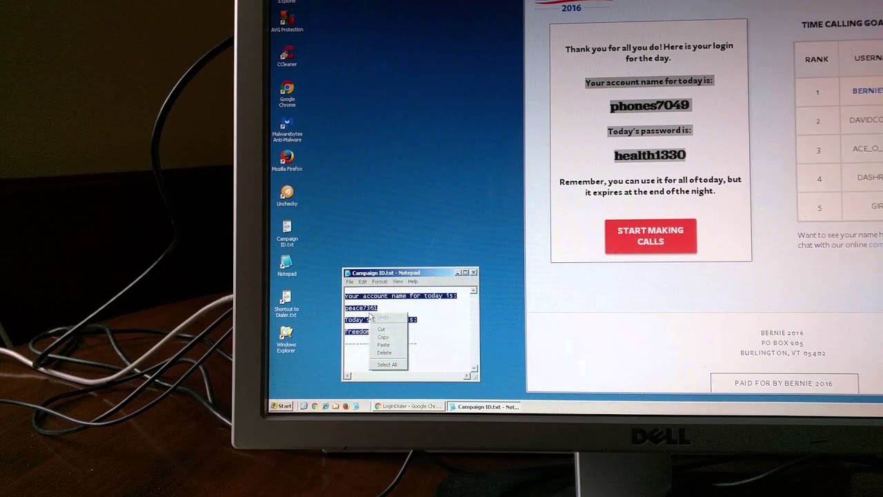 'Phone-less' Phonebanking for Bernie with Google Voice