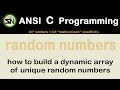 C Program - Random Number Generator. Generate a random set of UNIQUE numbers.
