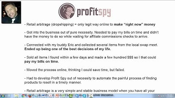 Retail Arbitrage Software - Dropshipping Software Webinar for Profit Spy