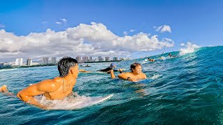 Surfing Crispy Winter Offshores | Fishin' & Loggin' Town | RAW POV