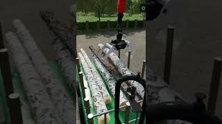 Unloading Logs At The Sawmill #fs22 #logging #forestryequipment #shorts