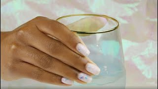 Opal Stone Nail Art Design Using Dipping Powder