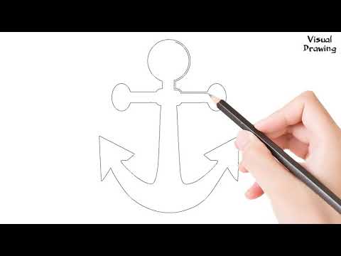 Boat Anchor Drawing Easy, How To Draw A Ship Anchor For Beginners