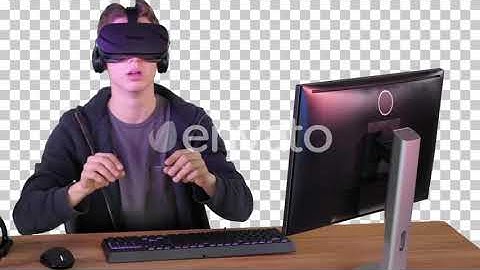 Gamer boy playing with VR headset, Alpha Channel | Stock Footage - Envato elements
