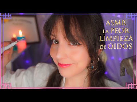 ⭐ASMR El PEOR Examen y Limpieza de Oídos [Sub] Doctora Loca (Humor)