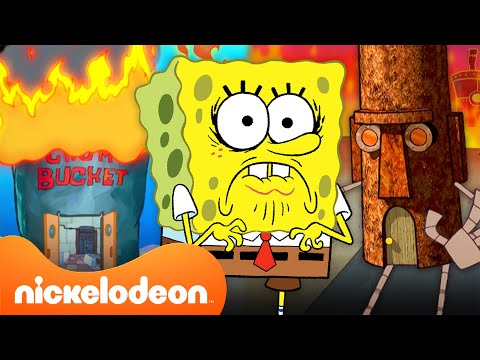 SpongeBob | Bikini Bottom HANCUR selama 20 Menit Langsung 💥  | Nickelodeon Bahasa
